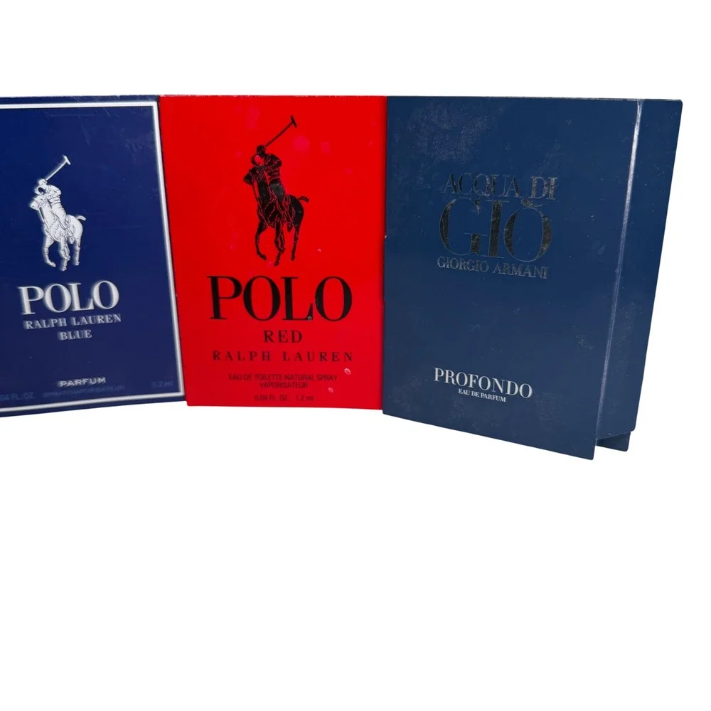 Polo Ralph Lauren Giorgio Armani Cologne Fragrance 0.04oz Sample Lot Mens 5pc